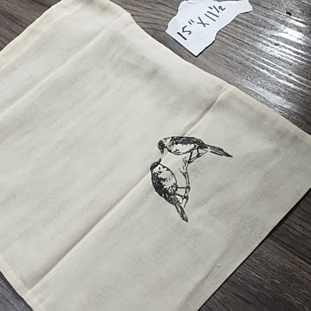 beek Cream Canvas Drawstring Bag with Bird Print - Picture 3 of 6